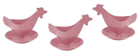 Sonja PLASTIC Eierbecher Huhn in Hellen Farben 3er Set rosa, Hühnereierbecher