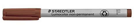 Staedtler 316-7 Lumocolor Universalstift F-Spitze, 0.6 mm, 10 Stück, braun