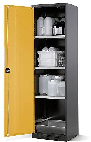 ASECOS Chemikalienschrank CS RAL 7016/RAL 1004 3xFB1xBW.S (St.bl.) zur Lagerung von Nicht entzündbaren Gefahrstoffen in Arbeitsräumen