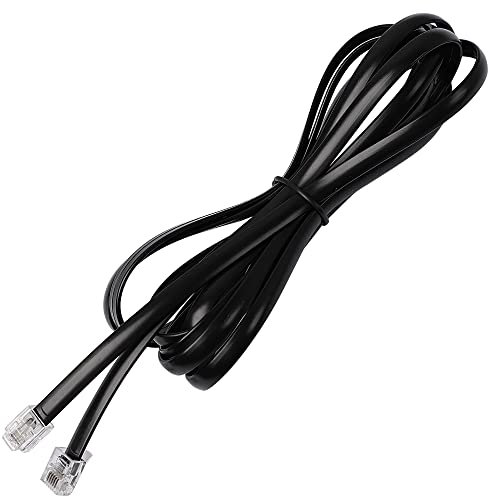 sourcingmap RJ12 6P6C cornetta telefonica Ricevitore linea estensione filo nero cavo 8.4Ft