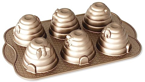 Nordic Ware 90777 Beehive Törtchen Pfanne, Aluminium, Gold