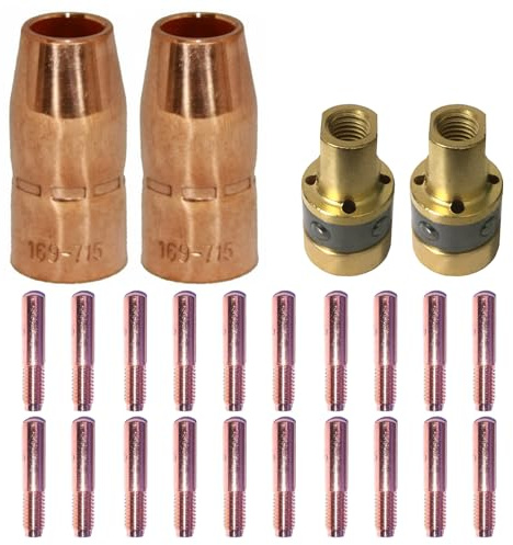 Mig Welding Gun Accessory .030 Kit for Miller Millermatic M-10,M-15 and Hobart H-9 H-10:20pcs Contact Tips 000-067 0.030+2pcs gas nozzles 169-715 1/2+2pcs gas diffusers 169-716 …