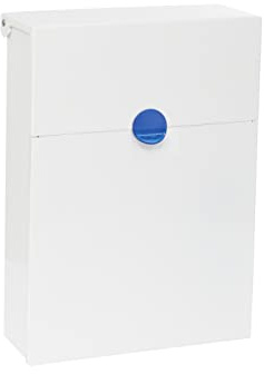 ARREGUI Tondo M E6731-BLU Briefkasten aus Verzinktem Stahl, Größe M (DIN A4 Post), mit ihrer Hausnummer Personalisierbarer Wandbriefkasten, mit Verborgenem Schloss und Schutzklappe, Weiß mit Blau