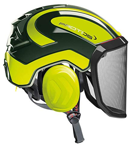 Protos Integral Arborist - Casco Forestale per Arboricoltore (Verde Olvia/Giallo Neon)