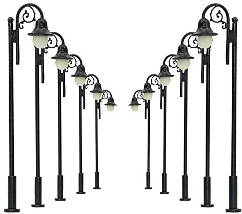 Evemodel 10 STK. Spur H0 1:87 66mm LED Lampen Beleuchtung Leuchte Straßenlampen LYM39
