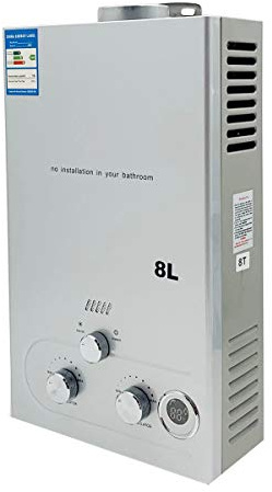 Cozyel Scaldabagno A Gas 8lt LPG Scaldabagno Istantaneo A Gas 16KW Con Digitale LCD Scaldabagno Automatico E Rapidamente
