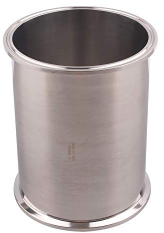 DERNORD Sanitary Spool Tube with Clamp Ends,Stainless Steel 304 Seamless Round Tubing with 6 inch Tri Clamp Ferrule Flange(Tube Length: 8 Inch / 204MM)
