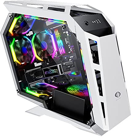 BBNB ATX Gaming Case - Micro ATX Custodia per PC/Cassa del Computer ATX- Mid Tower -Temped Glass - Ventola E Supporto per Raffreddamento Ad Acqua (Color : White)