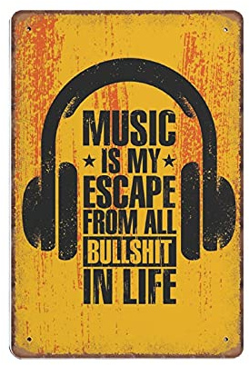 DAIERCY Music Motivation Tin Signs Funny Vintage Metal Sign Plaqu Poster Wall Art Pub Bar Kitchen Garden Bathroom Home Decor, 140x200 mm