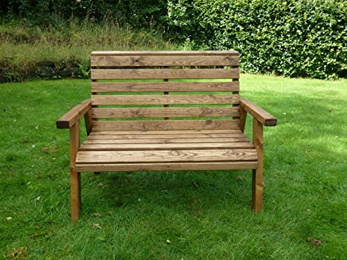 2 Seater Garden Bench Two Person Wooden Wood Garden Bench Love Seat Chair Patio Set from TouCan Hammocks, Red, Assembled: 96cm (H) x 120cm (W) x 69cm (D) (ash01)