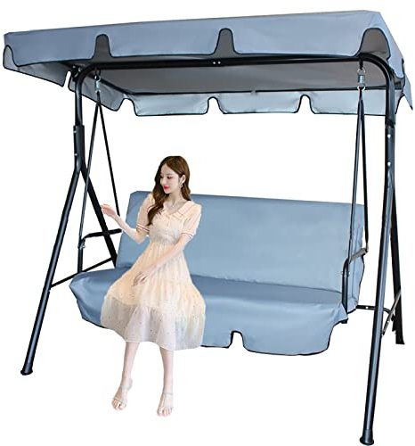 Swing Canopy Replacement 3 Seater, Patio Swing With Canopy & Replacement Swing Seat,Waterproof Top Cover Set Swing Chair Awning Glider Swing Cover Porch Swing Cover