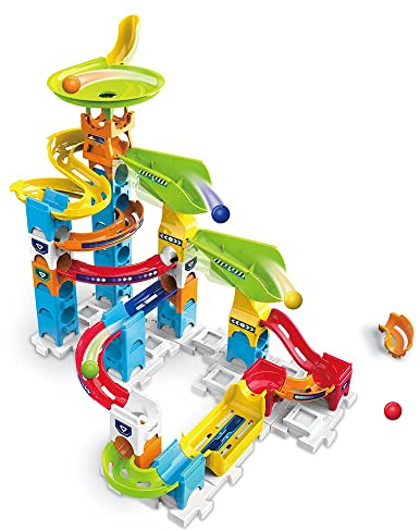 VTech - Marble Rush, Rennbahn Ã€ Murmeln Beginner Set S200, Bauspiel, 47-teilig, 5 Kugeln, Geschenk für Kinder ab 4 Jahren – Inhalt auf Französisch