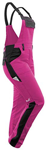 strongAnt Women's Stretch Dungarees Work Trousers for Women with Knee Pad Pockets Cotton Cargo Trousers Black Grey Pink, 20