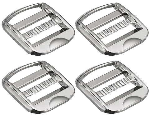 QUARKZMAN Metal Escalera Hebilla Deslizador 4uds 25mm(1) ID Plata Gris