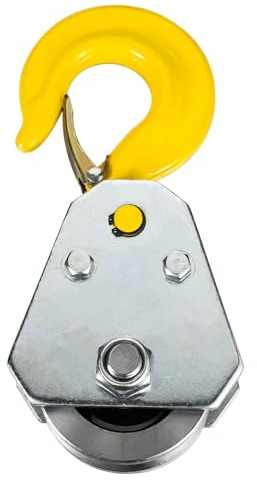 KCNOFNC 2 Ton Umlenkrolle mit Kugellager und Haken, Umlenkrollen für 15mm Seile Stahlseil, für Seilzug Seilwinde Forst Zubehör