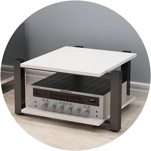 2/3/4-stufiges HiFi-Rack, AV-Regal, 4-stufiges MDF-TV-Ständer, HiFi-Audioschrank, Audio-Rack/TV-Ständer und Unterhaltungsmedieneinheit,Weiß,70 * 55 * 40 cm (2 Etagen)