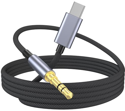 USB C auf 3.5mm Audio AUX Buchse Kabel, AUX auf USB C, kompatibel mit iPhone 15, USB Typ C auf 3.5mm Kopfhörer Stereo Kabel, für iPhone 15 Pro Max 15 Plus, iPad Pro, Samsung Galaxy S24 S23, Pixel, 1m