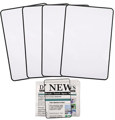 Dimeho 4 Pcs Page Magnifying Sheet 4X Lightweight Full Page Magnifier Clear Optical Fresnel Lens for Reading Small Prints Maps Books People with Low Vision Elderly Reading Small Prints