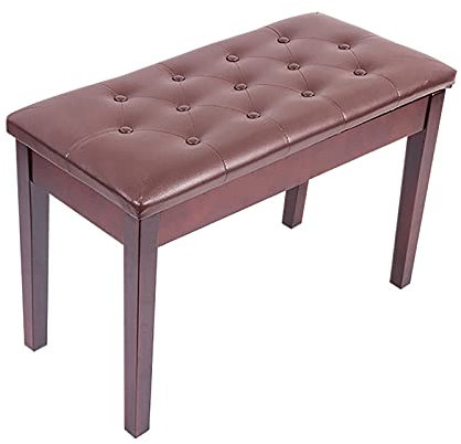 CAFIEDR Klavierhocker, Klavierbank mit Stauraum, Klaviertastaturhocker aus Holz mit verdicktem Kissen, für Häuser, Kirchen, Schulen, Universitäten, 76 x 35 x 49 cm(Brown B)