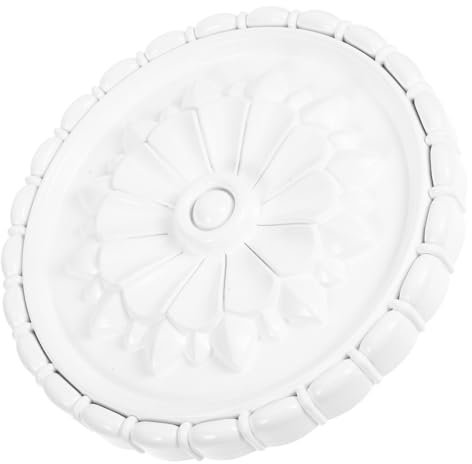 PRETYZOOM Round Lamp Panel Ceiling Light Cover PVC Install Decorative Ceiling Medallion for Home Lighting