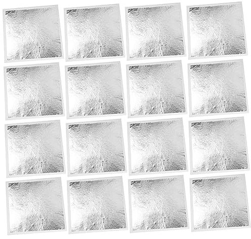 COHEALI 1 Satz Silberfolie Wandaufkleber- Vergoldungsfolie Vereiteln Frischhaltefolie, Plastikfolie Metallische Papierfolienimitation Folienpapier Für Kunst Bastelfolie Silver 200st