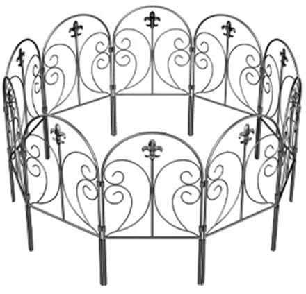 SHERVON Clôture Décorative de Jardin, 10/15 Panneaux Clôture Métallique sans Creusage, Clôture de Jardin pour Chiens Et Lapins, Parterres de Fleurs À L'extérieur(15pcs)