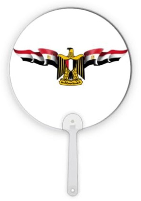 N/no Bandiera Araba Egitto Emblema Nazionale Plastica Rotondo Palmare Fan Decorazioni Artigianato
