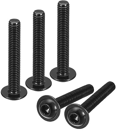 QUARKZMAN 50 Stück Linsenkopfschrauben Innensechskant M6x40mm Flanschkopf-Innensechskantschrauben 304 Edelstahl Flanschschrauben, Vollgewindeschrauben für Möbelmontage (Schwarz)