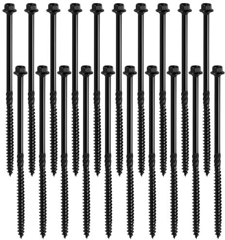 20 Pcs Long Screws Sleeper Timber Screws for Wood For Outdoor Wood Frame Construction Decking Frame Fixing 6.7 x 150mm