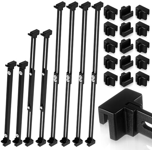 Humyoun 24-teiliges verstellbares Aktenschrank-Schienen-Set aus Metall, enthält 16 Hängeregistratur-Clips, 8 Schrank-Trennwände, geeignet für Schränke mit einer Schubladenstärke von weniger als 0,3 cm