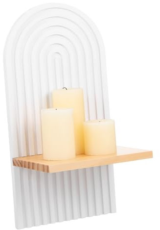 DONFAMDS Wandregal Mit Teelichthalter Rustikales Wanddekor Für Schlafzimmer Und Wohnzimmer Platzsparend Dekorativ Und Praktisch Holzregal Für Stilvolle Raumgestaltung