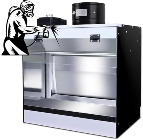 Cabina de pintura con cascada, kit de cabina de pintura con aerógrafo con cortina de agua, ventilación e iluminación LED, mesa de manualidades para modelismo, pasteles, uñas, cerámica,58x50x40cm