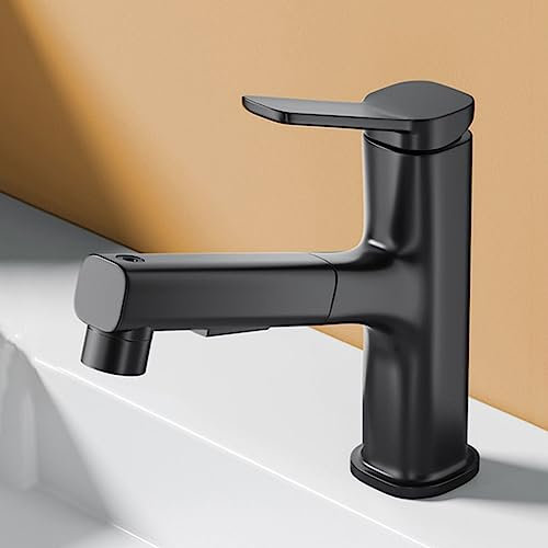 Mitigeur de lavabo extractible 1 Trou, 3 Modes, pour lavabo sous Plan, Gris (Blanc) (Noir)