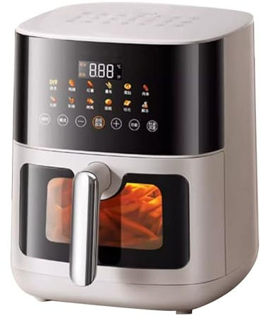 YAONJS Friggitrice Ad Aria Visiva da 6,5 Litri, Multifunzione, per Uso Domestico, Grande capacità, Schermo A Colori, Forno Elettrico Anti-ribaltamento, Macchina per Cucinare A Vapore
