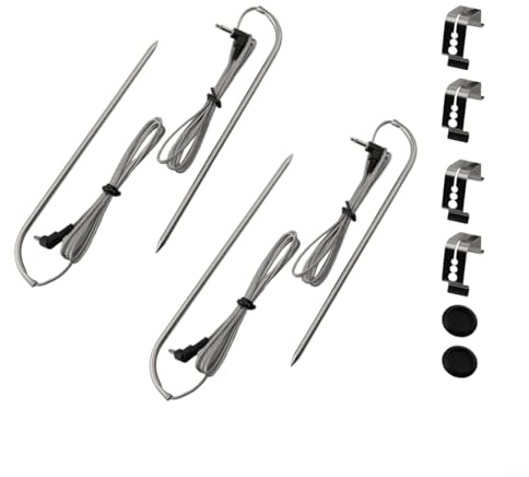 CYRENT For Masterbuilt-Gravity-Series 560/800/1050 Compatible Meat Probes BBQ Grill Temperature Probe Replacement Parts Accessories with Clips 9004190170(4set)