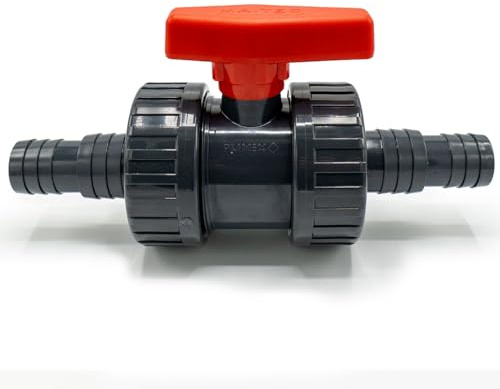 Baumaxxe PVC Kugelhahn mit Schlauchtüllen 32/38mm I Pool Absperrhahn 2 Wege mit Schlauchverbinder I Absperrventil für 32mm & 38mm Poolschläuche I Passend für Intex & Bestway Schläuche I bm366 | Absperrhahn mit Schlauchverbinder, Absperrventil für 32mm & 38mm Poolschläuche, Passend für Intex & Bestway Schläuche