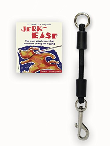 JERK-EASE Patenterad stötdämpare bungee-hundkoppel fäste, medium (upp till 27 kg), svart