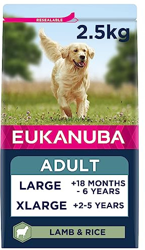 Eukanuba Hundefutter mit Lamm & Reis für große Rassen - Trockenfutter für ausgewachsene Hunde, 2,5 kg