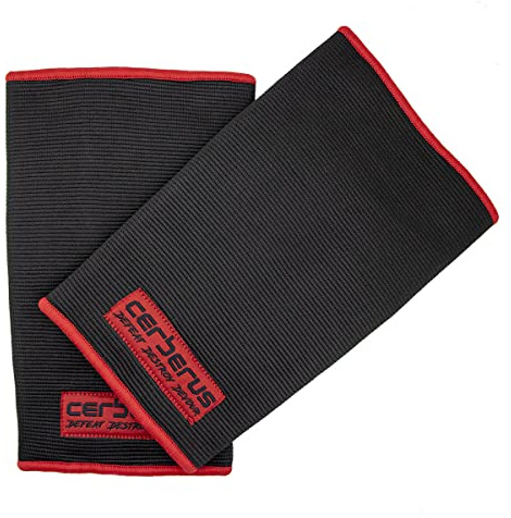 CERBERUS Strength Doppellagige Ellenbogenbandagen (Paar) (L 30–32 cm)