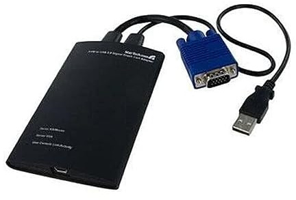 StarTech.com KVM TO USB Laptop Crash Cart KVM Console to USB 2.0, NOTECONS01 (KVM Console to USB 2.0 Portable Laptop Crash Cart Adapter, USB, USB, VGA, Black, USB Mini-B, PS/2 +)