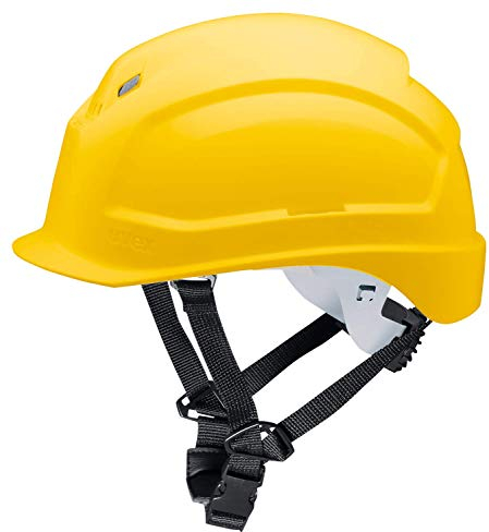 Casque de Protection uvex pheos S-KR | Casque de Sécurité avec Mentonnière | Casque de Travail Chantier avec Visière Courte et Encoches Latérales Euroslot pour Coquilles Anti-Bruit
