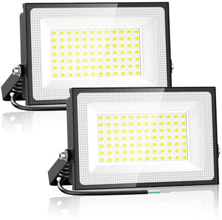 Onforu 80W LED Flood Lights Outdoor,8000LM Super Bright Security Light,6500K Daylight White, Outdoor Floodlight, IP66 Waterproof Outside Floodlights for Garage Yard Garden 2 Pack