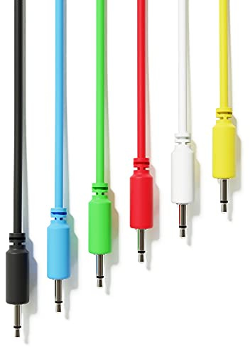 ExcelValley - Mono Modular Patchkabel TS 3,5mm 1/8 Zoll Eurorack Synthesizer [6A-Pack | 45 cm - 17,72]