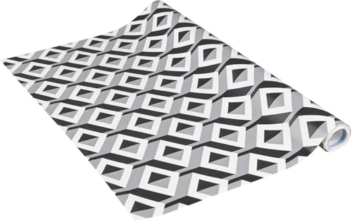 Venilia Klebefolie | 3D Cubes Retro Blau Grau | 45 cm x 2 m, Stärke 95μ | selbstklebende Möbel-Folie, Dekofolie, Tapete, Küchenfolie | PVC ohne Phthalate | Made in EU