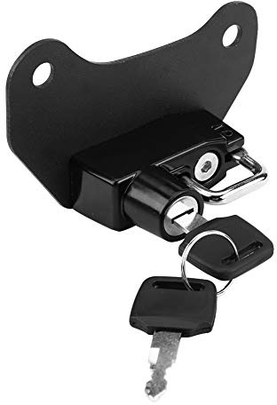 Blocco casco moto, gancio di montaggio per casco in lega di alluminio nero con 2 chiavi per Indian Scout/Sixty 2015-2018