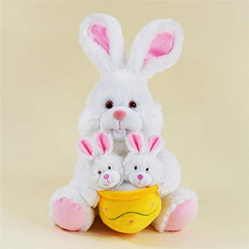 Kögler 76505 Laber-Hase, XXL, mit wackelnden Babies, Linda weiß, 25cm