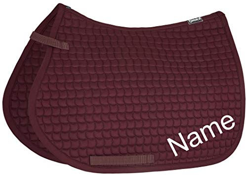 Eskadron BlackBerry Cotton Pony VS-Schabracke mit individuellem Namen Bestickt, Schriftart:Jacobal (Schreibschrift verschnörkelt), Garnfarbe Maderia:Brown 1744