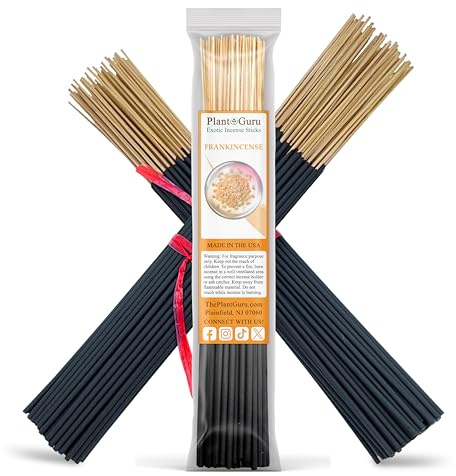 Frankincense Incense Sticks 11 - 1 Bundle 85 to 100 Sticks - Smooth and Clean Long Burn Time, 45 to 60 Minutes.
