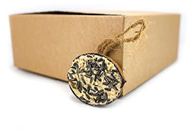 Chubby Suet Half Filled Coconuts With Sunflower Seed Bird Feeder for Wild Birds, Coconut Shell Food for Blackbirds, Woodpeckers, Starlings & Sparrows (10 Pack)