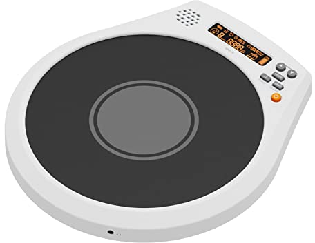 SD20 Schlagzeug Übungspads Electronic Drum Pad mit Display, Metronom, Vocal Counting Funktion, 3,5mm Kopfhörerbuchse, Schlagzeug-Intensitätsanzeige, Einstellbare Lautstärke, Wiederaufladbar(schwarz)